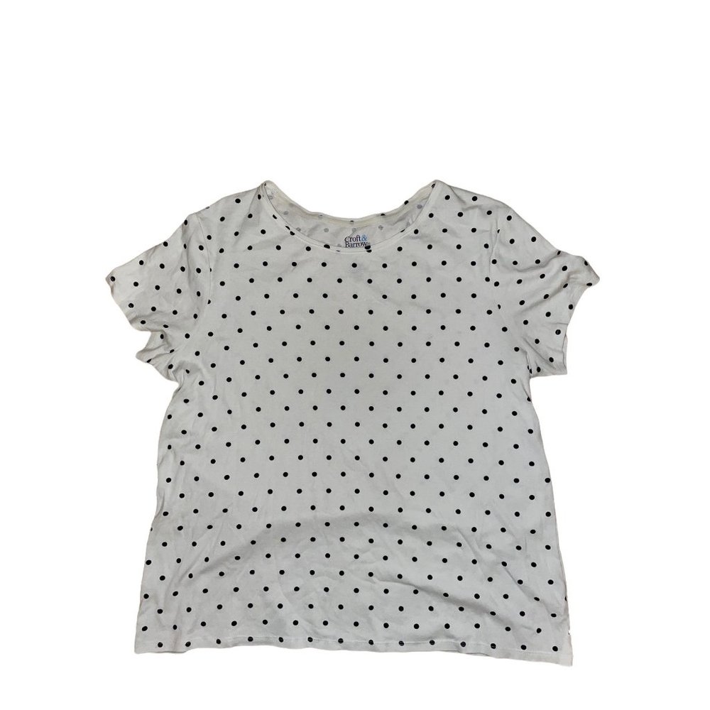 Croft & Barrow Women’s The Classic Tee White/Black Size XL